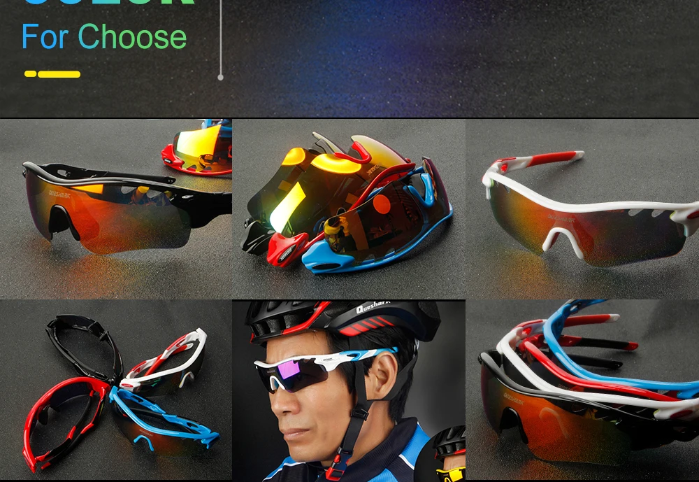 QUESHARK поляризационные велосипедные очки спортивные велосипедные солнцезащитные очки TR90 Uv400 MTB велосипедные солнечные очки велосипедные очки походные очки