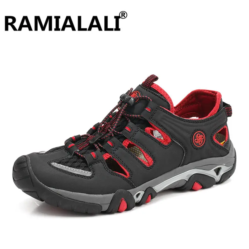 Ramialali الرجال أكوا Upstreams أحذية التجفيف السريع Breathble الصيد أحذية الرجال هول PU نعل المضادة للانزلاق أحذية ماء