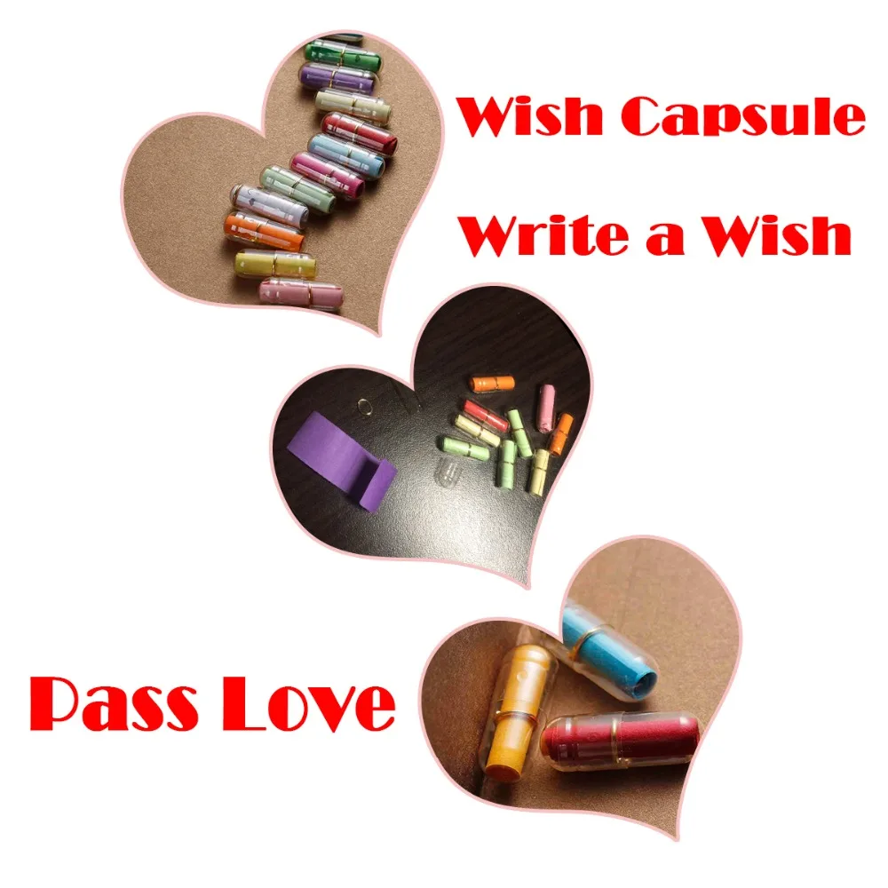 DoreenBeads Creative Love Letter Capsule Mini Gift Box Wish Bottle With Paper Scrip Secret Words For Lovers Plastic Box (4)