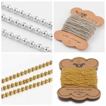 

1.5mm 10m Brass Metal Ball Chains for Jewelry Making DIY Findinds Accessories Component, Lead Free and Nickel Free F70