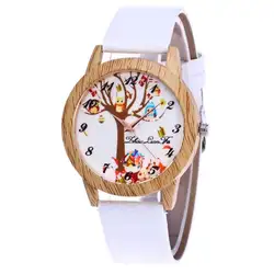 Для женщин девушки кварцевые часы Высокое качество модные зоопарки птицы оленей и деревья наручные часы милый подарок