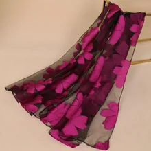 Органза полупрозрачный женский цветочный шарф женский летний Бриз легкий прозрачный шарф из органзы Марля шали и обертывания s