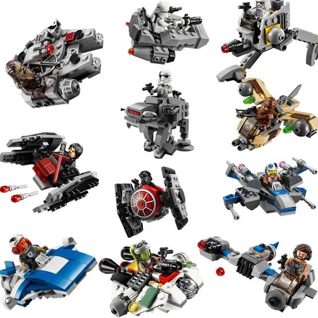 

StarWars Spaceship Microfighters Bricks Millennium Falcon X Wing Fighter Building Blocks Toys Compatible with Legoing Warships