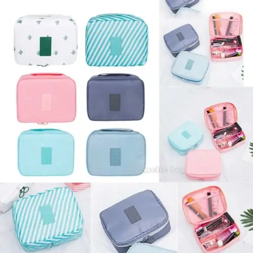 

Oxford Cloth Cosmetic waterproof Moisture Proof Make-up Bag widened handle strap Case Pouch Soft rubber zipper head Travel Bag