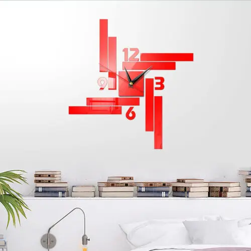 

2019 Modern Large Wall Clock 3D Mirror Sticker Unique Big Number Watch DIY Decor