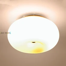Simple modern ceiling lamp corridor round glass cover lighting indoor kitchen led luminaire aisle balcony lighting fixtures 20cmsky blue hot bending glass lamps tiffany balcony and kitchen aisle simple fashion the mediterranean lamp windows and balcony