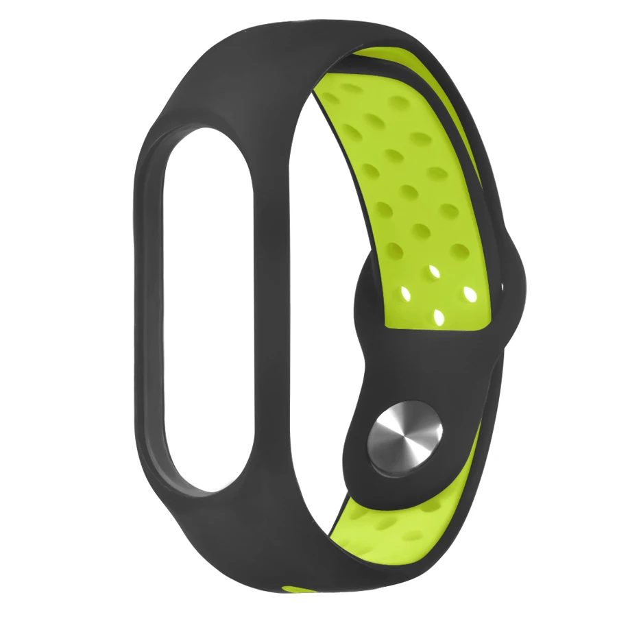 Для mi Band 3 4 ремешок на запястье спортивный силиконовый браслет для Xiaomi mi Band 4 mi Band 3 Смарт-часы браслет - Цвет: black green