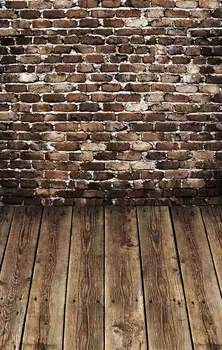 

New Arrival brick wall wood floor Wedding Custom Photography Studio Backgrounds Vinyl free shipping
