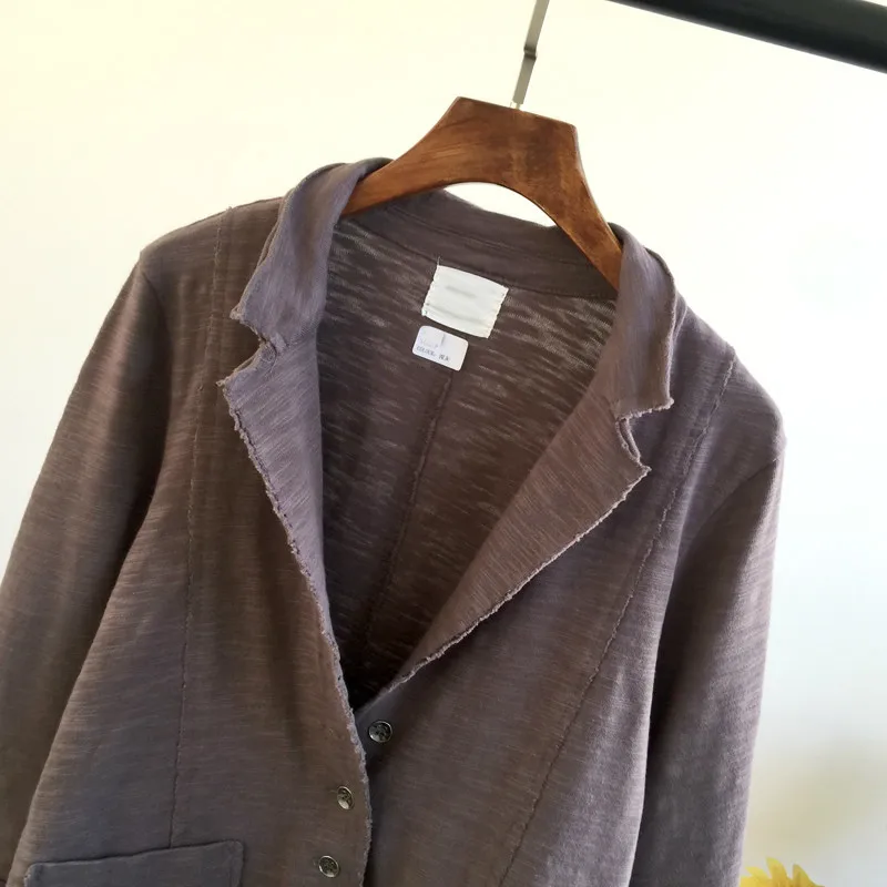 Spring Autumn Women Elegant Single Breasted Blazer Three Quarter Sleeve Outerwear Notched Pocket Office Casual Tops