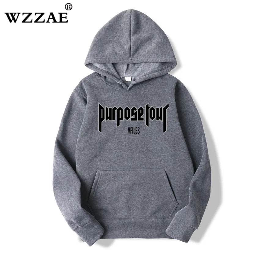 2019 New Purpose Tour Print Hoodies Men Justin Bieber Hip Hop Mens Hoodies And Fleece Sweatshirts Street Wear Style Tracksuit