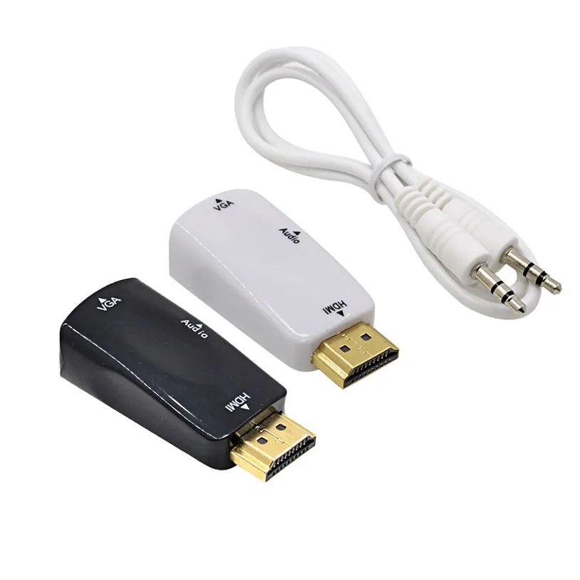 Mosunx HDMI в VGA конвертер адаптер + аудио кабель для ПК компьютера HDTV дисплей проектор