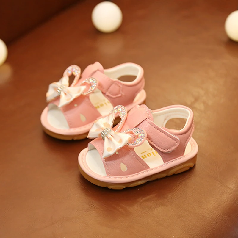 Toddler Girl Sandals 2019 Summer Children Shoes Shining Princess Sandals Rhinestones Bowtie Kids Shoes Sandal For Girl Baby Shoe