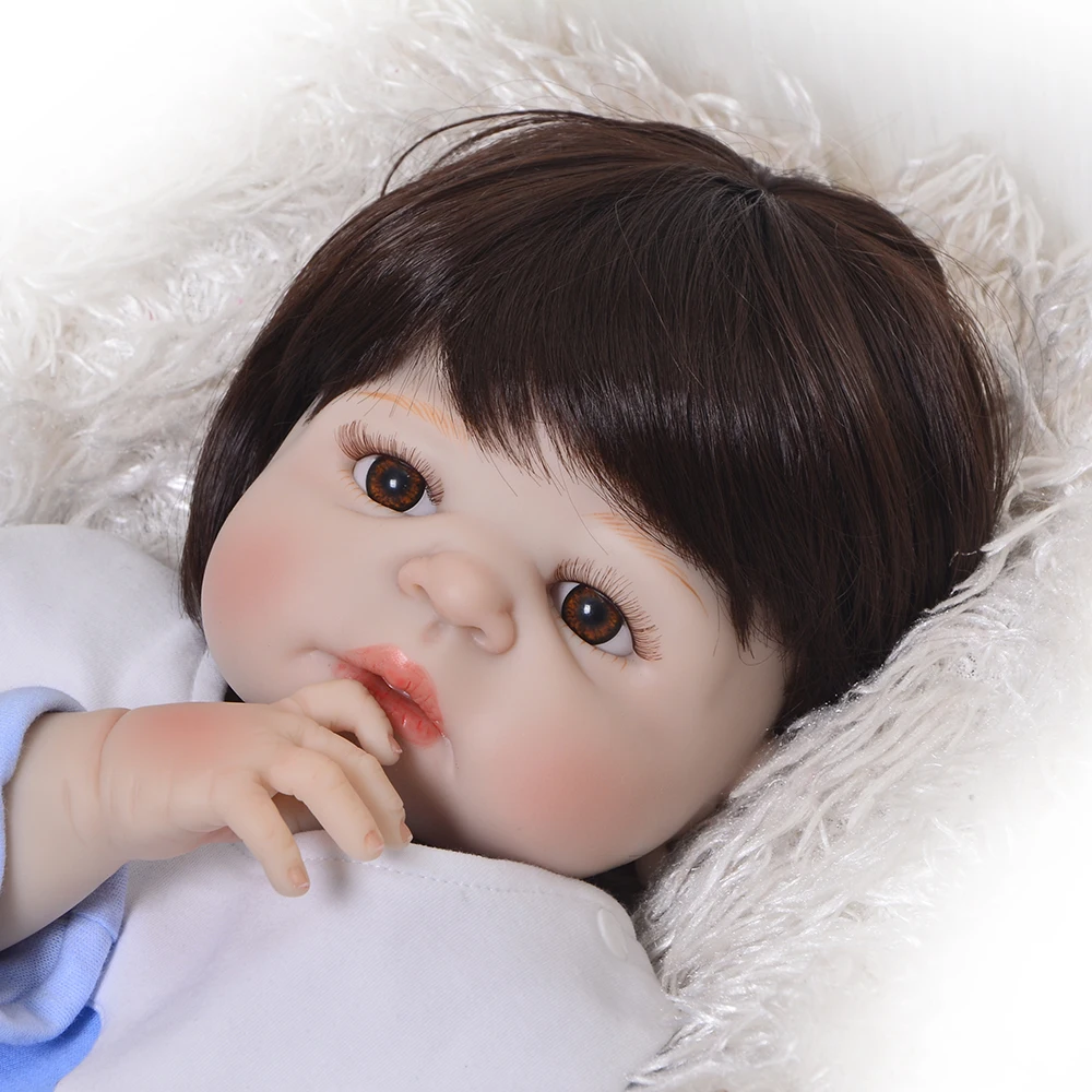 23 дюймов Boneca bebes reborn мальчик полный силиконовый винил Reborn Детские куклы 57 см реалистичные menino Новорожденные куклы игрушки