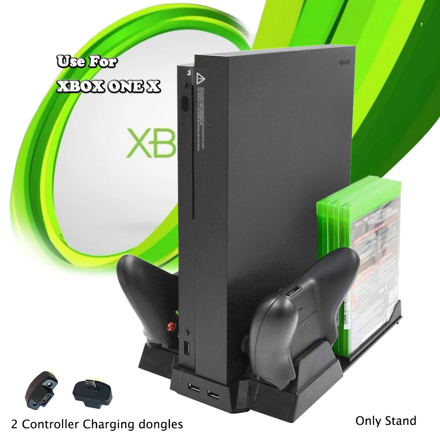 

Console Storage Bracket for Xbox one X Controller Charger Dock Station & Console Cooling Stand for Xbox One X Game Discs Rack