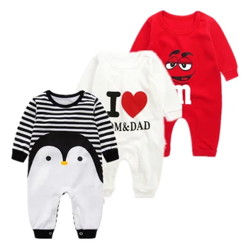

2020 baby autumn spring cotton cartoon Penguin style boy clothes newborn baby girl clothing infant jumpsuit for baby clothes
