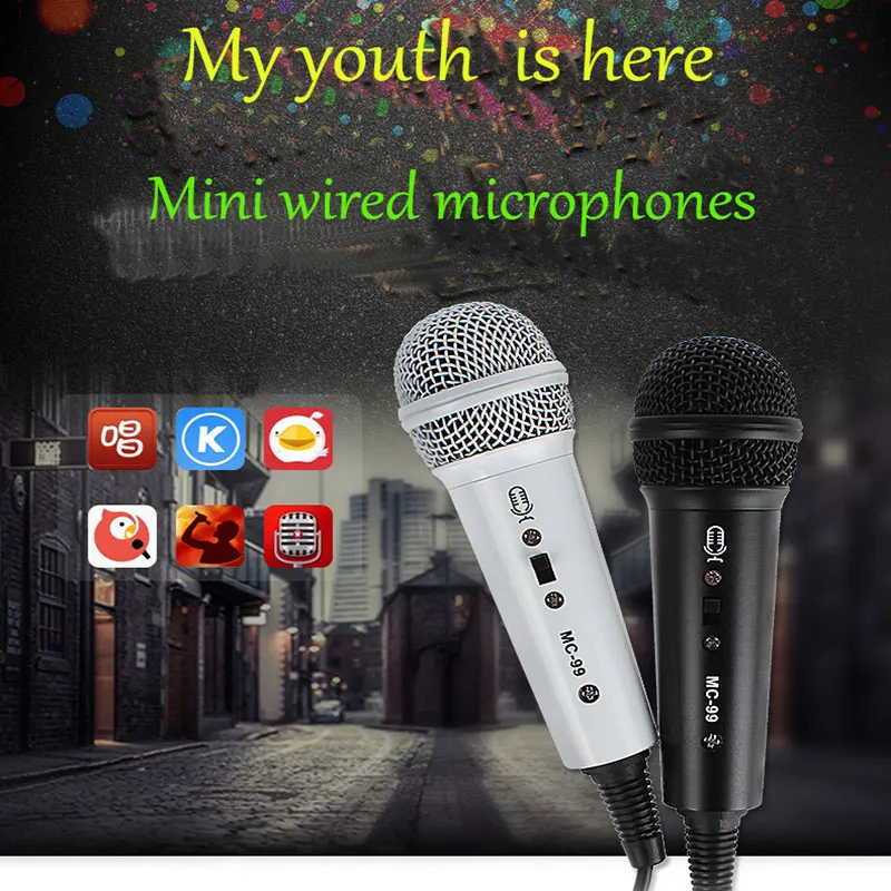 

JIY Fashion smart Wired Conderser Microphone High fidelity sound Highly sensitive studio Microphones for Computer PC MIC karaoke