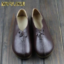 MVVJKE/Женская обувь балетки из натуральной кожи на плоской подошве с круглым носком без застежки; балетки на плоской подошве; коллекция года; женская обувь на плоской подошве; женская обувь
