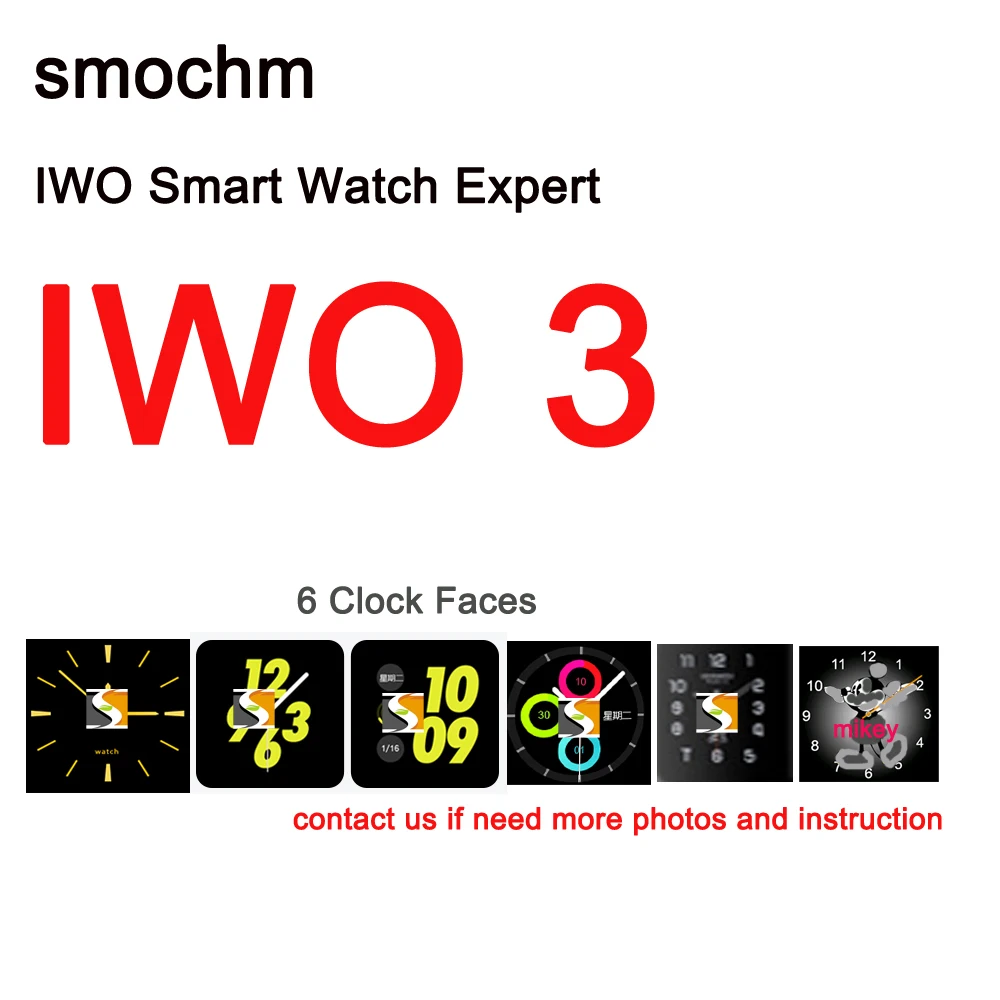 Smochm New Bluetooth Smart Watch Healthcare Sports IWO 3 Wireless Charge MTK2502C for IOS Apple Iphone Andriod Phone | Электроника