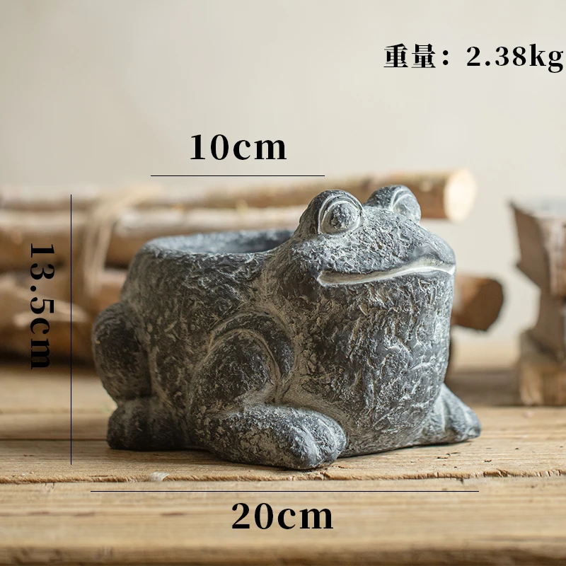 Creative Concrete Pig Fish Cat Rabbit Sculpture Statue Succulent Plant Container Green Planters Small Bonsai Pots Home Decor - Цвет: 5