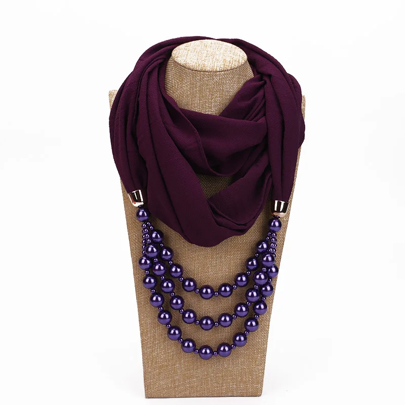 Новинка, ожерелье с жемчужной цепочкой, женский шарф для женщин, ювелирные изделия, шарфы, шарф, платок для женщин