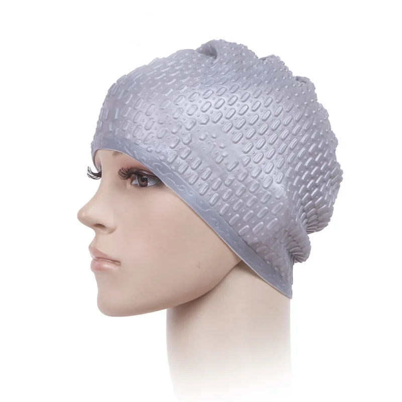 

Unisex Silicon Waterproof Elasticity Swimming Cap Protect Ears Long Hair Comfortable Swim Pool Hat Bath Cap For Water Sport Tool