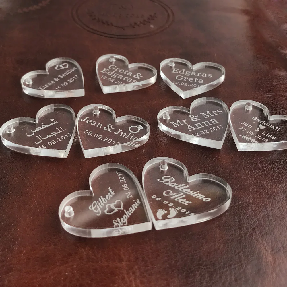 Personalized Engraved Baby Baptism Love Heart Custom Wedding Table Decoration Favors Souvenirs Tags Event Party Centerpiece (6)