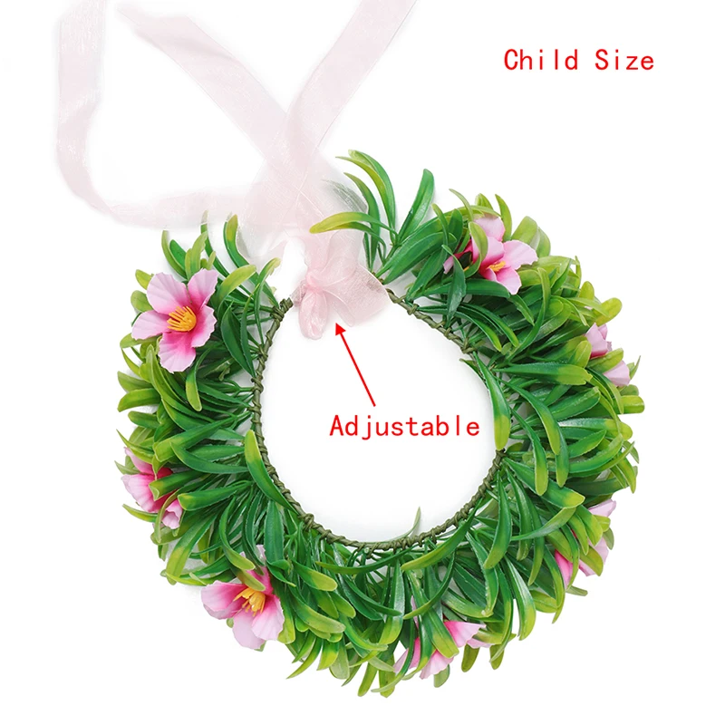 Mother and Daughter Garland with Thick Leaves Women Girl Hair Accessories Floral Hoop Headwear Moana Party Supplies Flower Crown