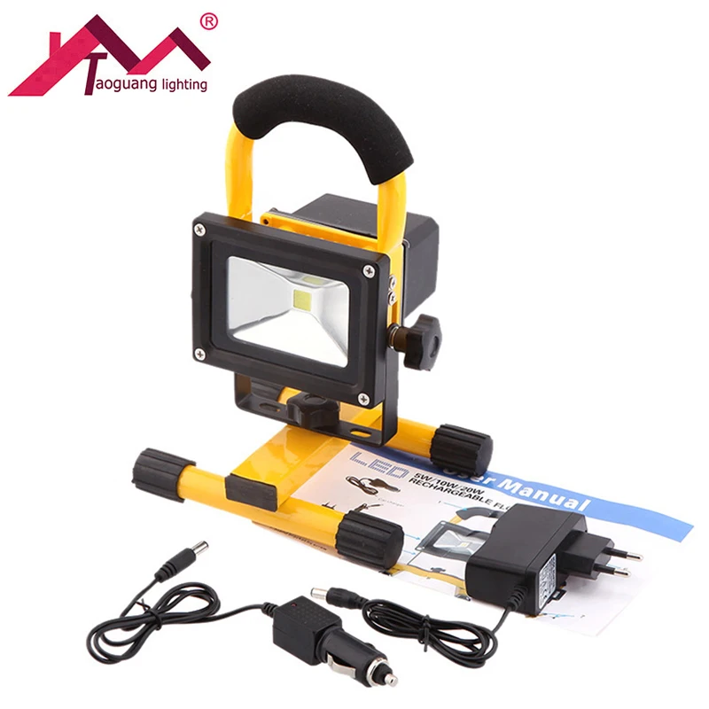 

Portable Waterproof Outdoor LED Flood Light Spotlight LED 10W 20W Night Work Camping Lamp Car Charge Rechargeable LED Floodlight
