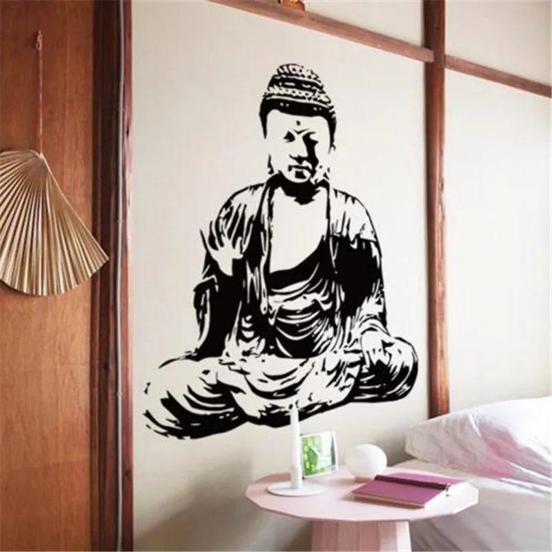 

Art New Design Indian Buddha Religion Wall Decal Removable Vinyl Sticker Home Decor Mural Room Decoration God Asian Yoga Namaste