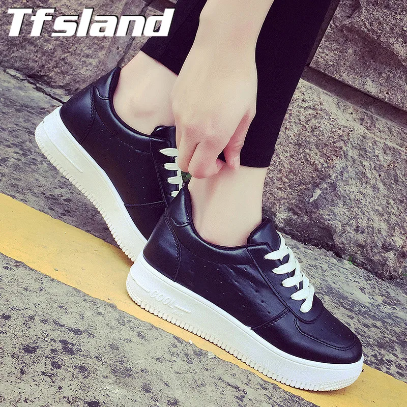 Tfsland/Женская дышащая белая теннисная обувь на платформе; Feminino chaussure femme; zapatos mujer Basket; кроссовки; Рождественский подарок