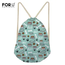 FORUDESIGNS для женщин рюкзак сумка с Кулиской Собака Кости лапы печати женский рюкзак Mochilas Feminina сумки на плечо сумка
