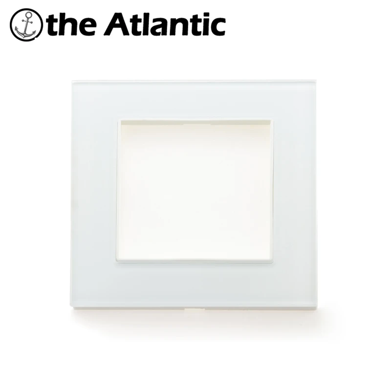 DIY для настенного выключателя только Рамка стеклянная панель белая закаленное стекло Панель рамка Singel, двойная, тройная, четырехместная панель