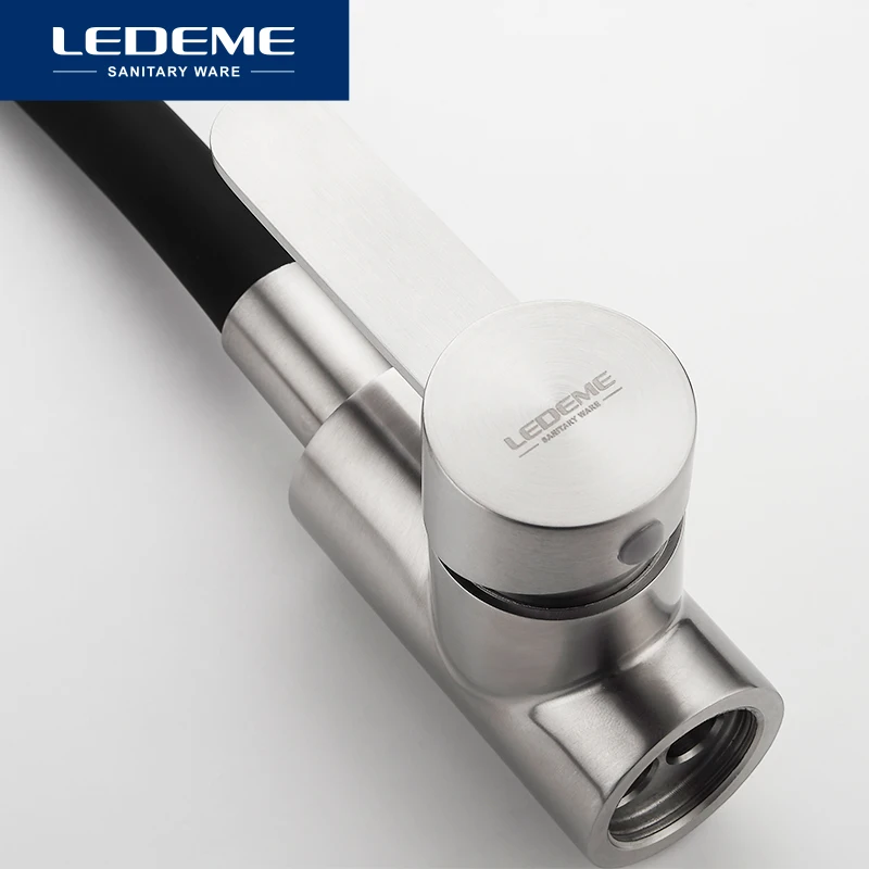 LEDEME новый дизайн кухонный кран 360 градусов поворотный нержавеющая сталь с одной