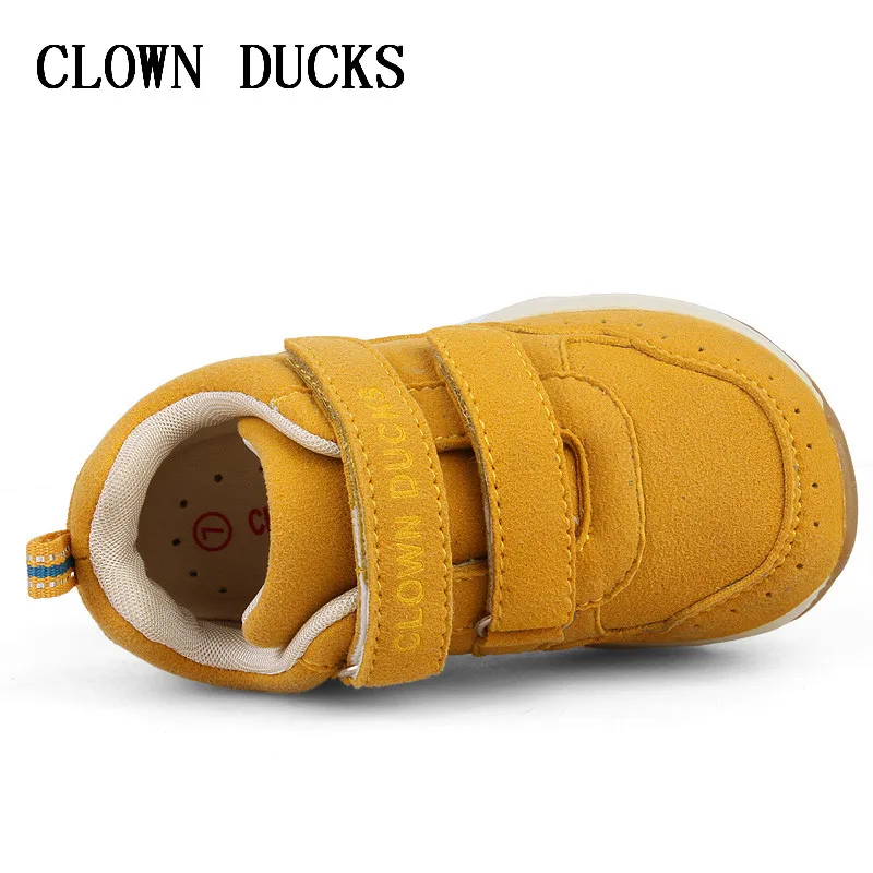 Клоун утки детская обувь для девочек и мальчиков кроссовки из искусственной кожи, для детей; обувь для бега; спортивные костюмы для малышей; цвет золотой, цвет серый; туфли для мальчиков