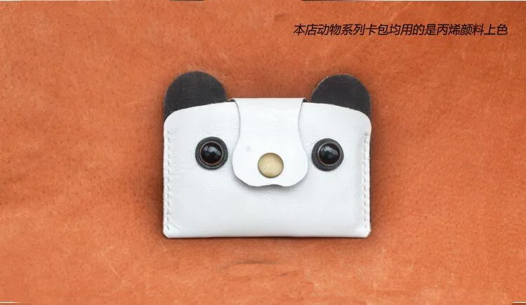 New DIY leather craft Handmade Panda coin purse card package sewing pattern pvc template