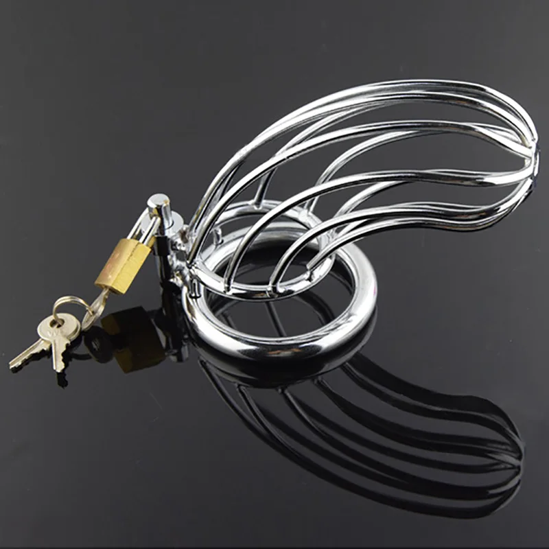 Male Chastity Devices Stainless Steel Cock Cage For Men Metal Chastity Belt Penis Ring Sex Toys Cock Lock Bondage Adult Products