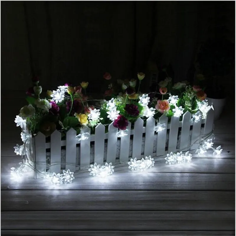 

Solar Powered Outdoor String Lights 20 LED Lotus Flower Fairy Lamps for Garden Patio Lawn Garden Fence Path Landscape Christmas