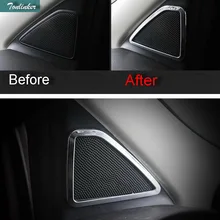 Tonlinker 2 шт. DIY автомобиля Стайлинг Новый ABS хром модель интерьера автомобиля рог круг чехол наклейки для Ford KUGA Побег 2013 2014