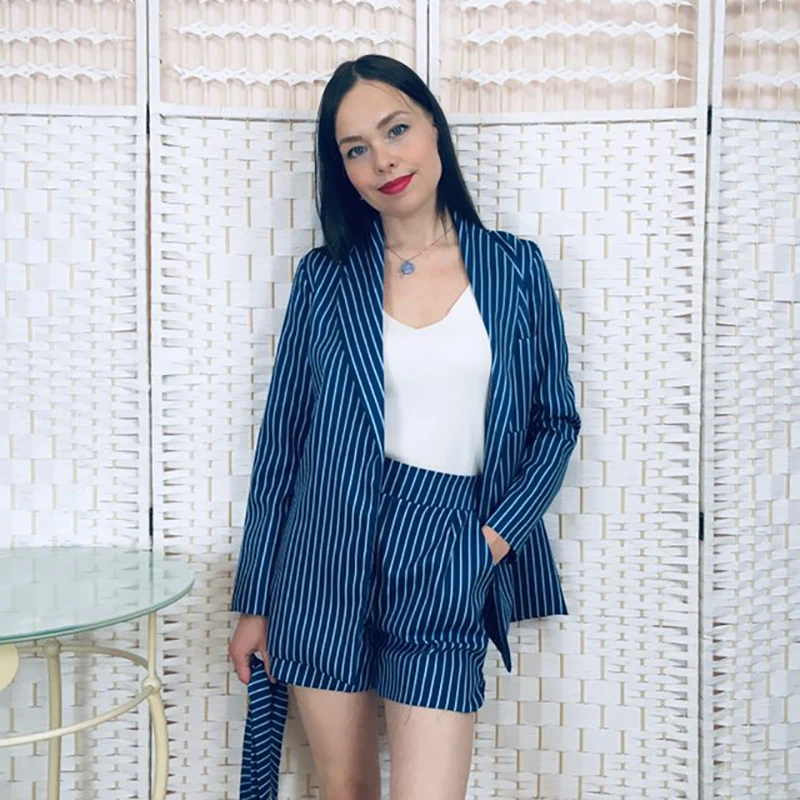 Elegant-Striped-Women-Suits-Two-Piece-Set-2019-Spring-Summer-Blue-Blazer-Tops-and-Elastic-Waist (1)