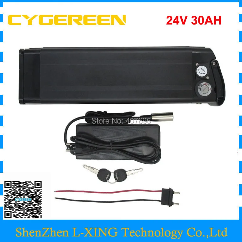 

Free customs fee 24v 30ah lithium battery 24V 7S Electric bicycle battery ncr18650pf cell 30A BMS with USB Port 29.4V 3A Charger