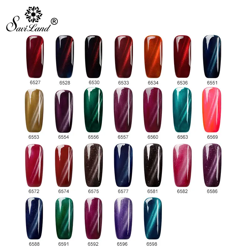  Saviland Dawdler Cat Eyes UV Gel Varnish Pen 3D DIY Magnetic Red Fire Cat's Eye Nail Gel Polish Soa