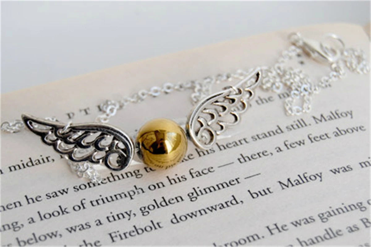 Hp Wing Snitch золотое ожерелье Seeker's Quest волшебное золотистые и Серебристые камни
