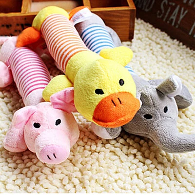 Новые игрушки для домашних собак жевательная игрушка-пищалка для щенков плюшевые игрушки утки звука свинья и игрушечный слон 3 вида конструкций