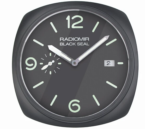 Часы на стене часы формы настенные часы с датой для розничной торговли с логотипами - Цвет: black with green