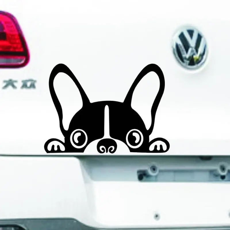 

1 Pcs Animals Puppy Car Stickers / Decals Decoration for Car Bumper Door Cute Dog Security Peace Window Edge (White Black) Hot