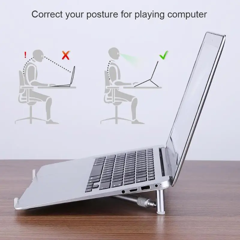 Portable Auminum Alloy Laptop Stand Bracket Cooling Holder Dock PC Pad Notebook Desk Tablet Support for Macbook Portable Auminum Alloy Laptop Stand Bracket Cooling Holder Dock PC Pad Notebook Desk Tablet Support for Macbook
