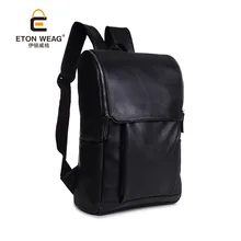 ETONWEAG New 2017 women famous brands Italian leather black zipper big capacity backpacks vintage fashion school bags laptop bag