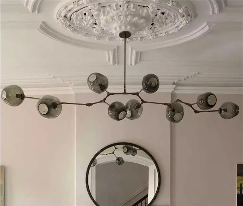 Светодиодный современное минималистическое освещение подвесной светильник творческая личность гостиная ресторан светильник-ветка стеклянный подвесной светильник