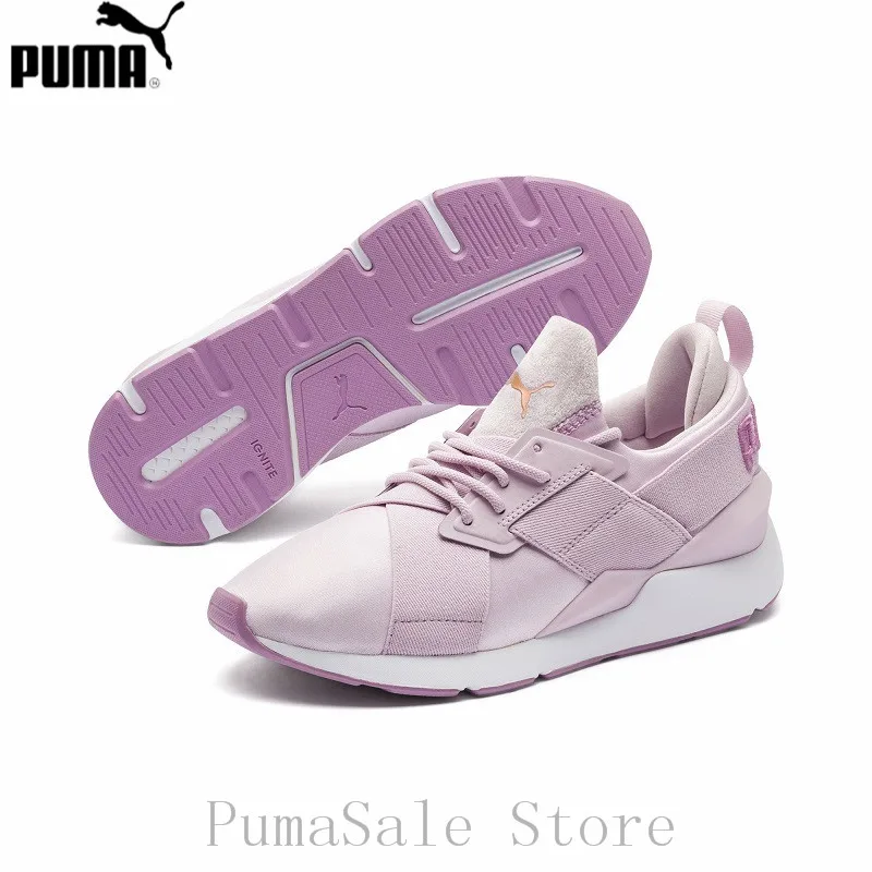 

PUMA Muse Satin II Women's Textile Shoes Athletic Lace Up Training Sneakers 368427 X-Strap EP Silk Sport Badminton Shoes 35.5-39