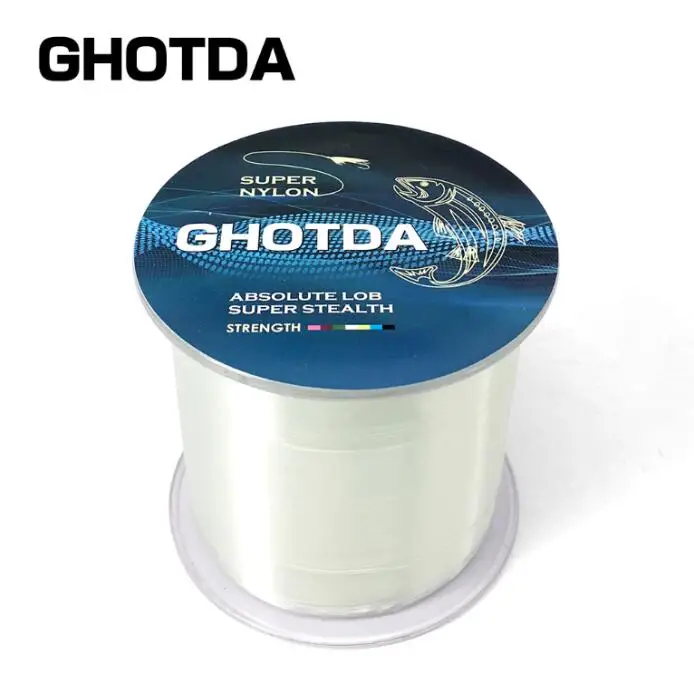 GHOTDA 5-30 фунтов 500 м 0,168-0,5 мм нейлоновая леска супер сильная мононить - Цвет: White